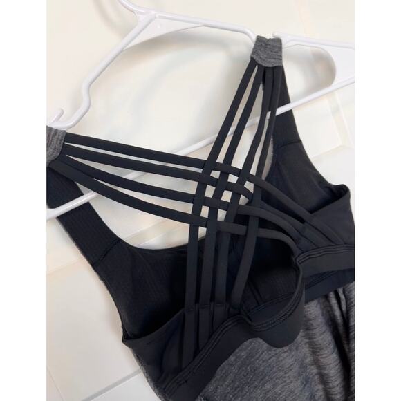 Lululemon Women Free‎ to Be Serene Strappy Back Open Back Bra Tank Top Gray SZ 4 - Picture 4 of 9